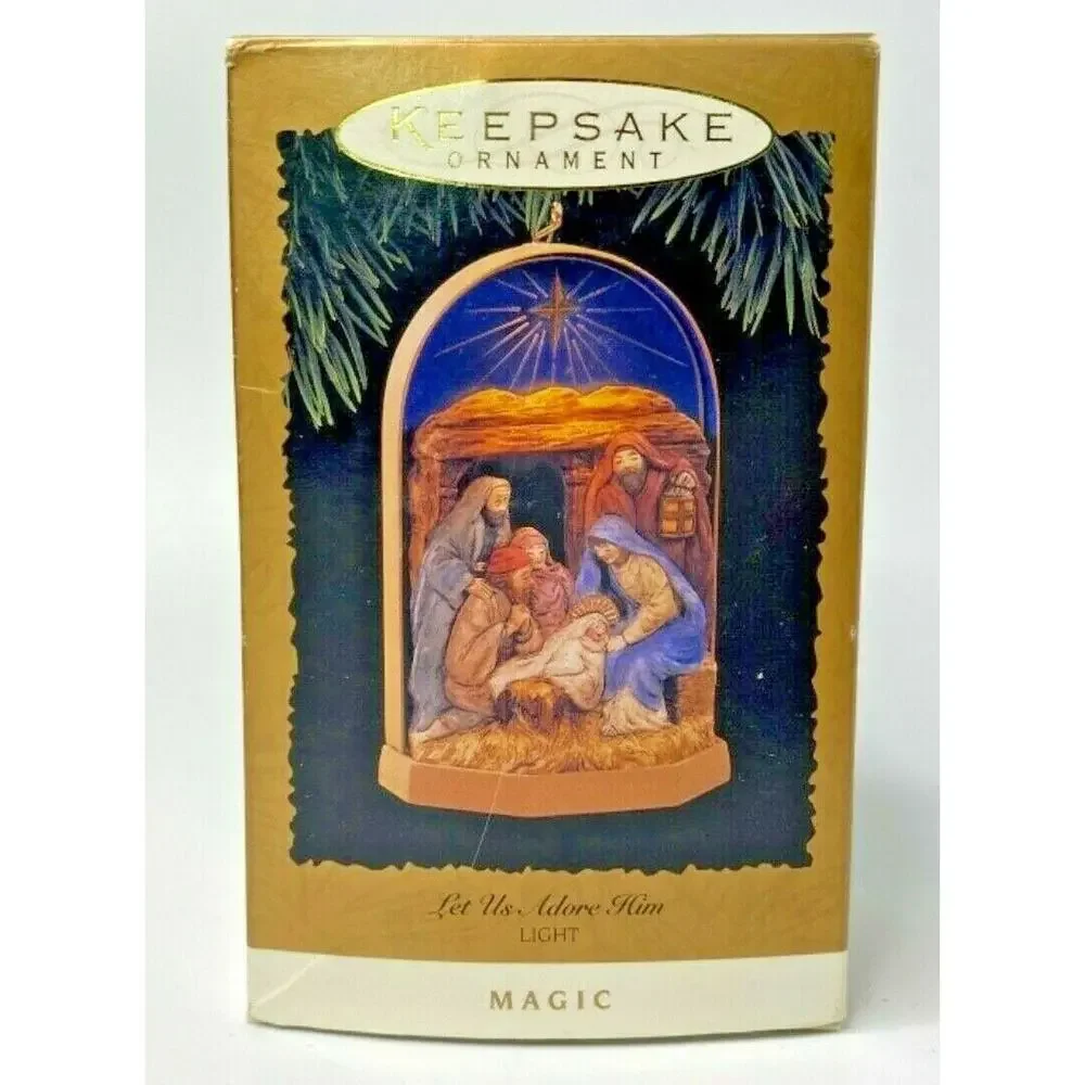 1996 Hallmark Let Us Adore Him Magic Light‎ Ornament U37